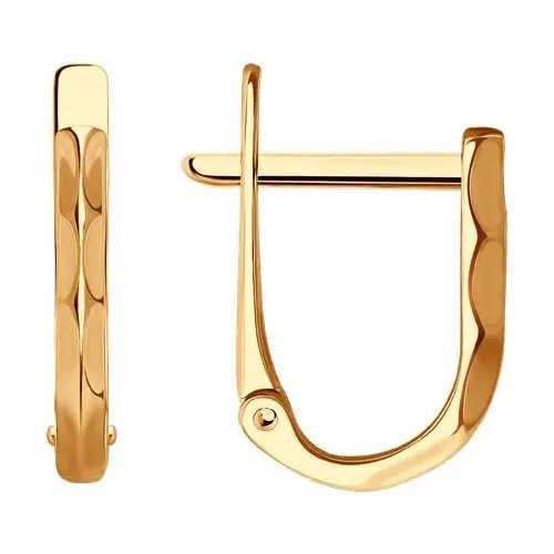 Серьги с английским замком из красного золота