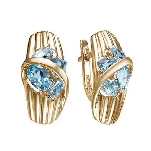 Серьги с английским замком из красного золота