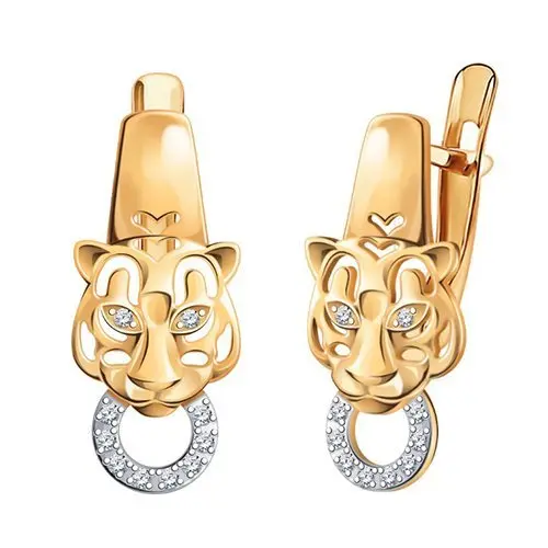 Серьги с английским замком из красного золота