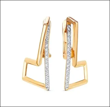 Серьги с английским замком из красного золота