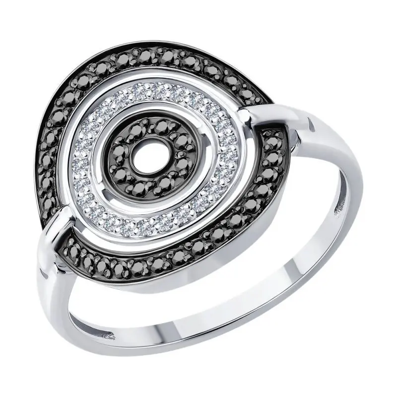 Кольцо декоративное из белого золота