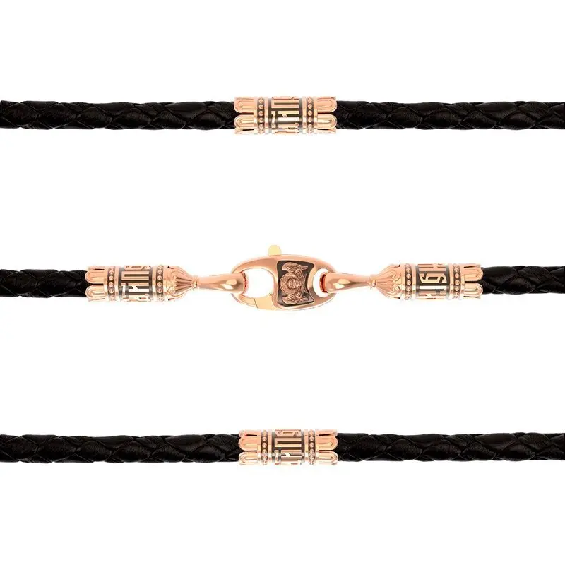 Цепь шнурок из красного золота