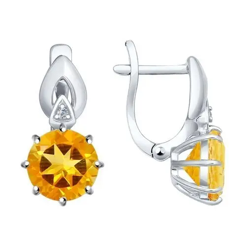 Серьги с английским замком из серебра