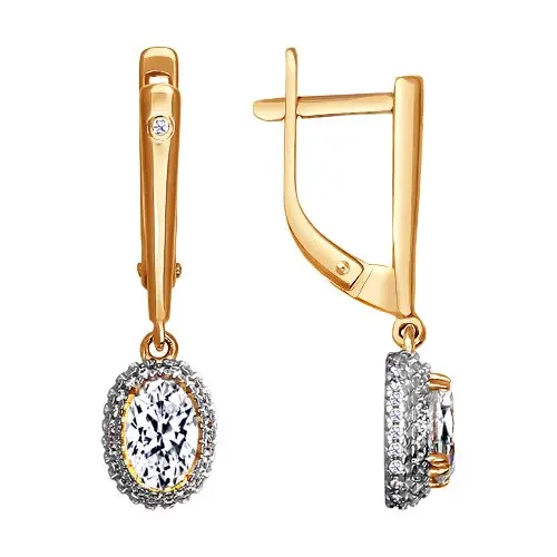 Серьги с английским замком из красного золота