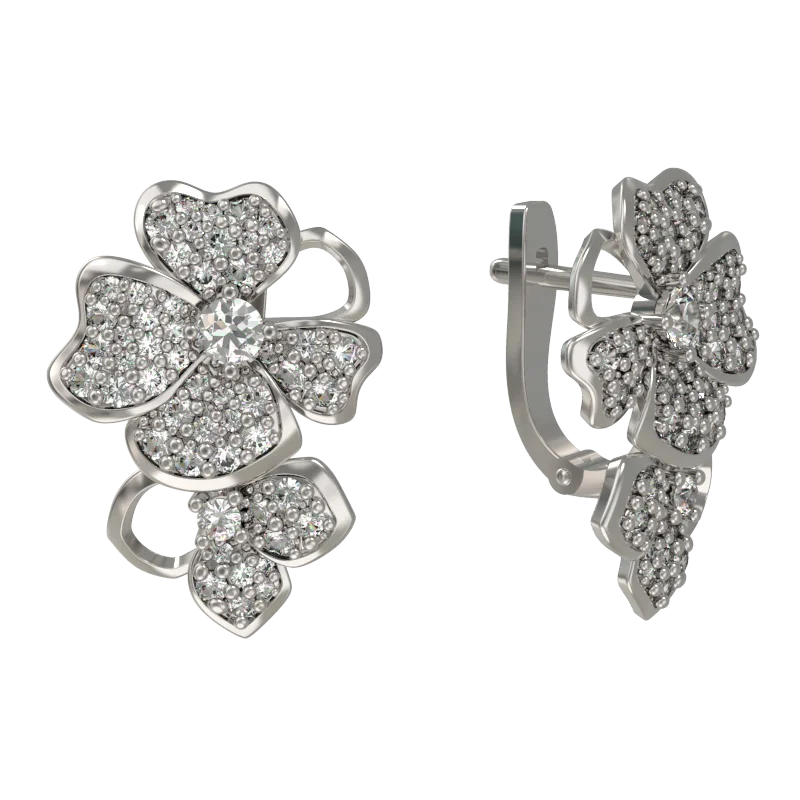 Серьги с английским замком из серебра