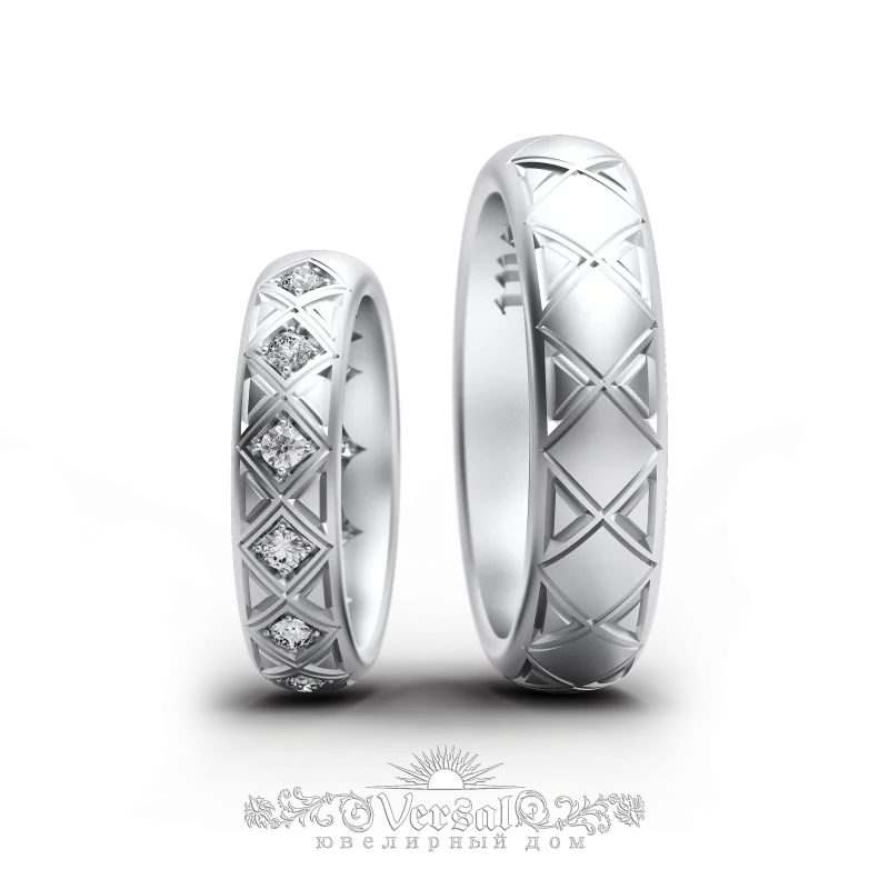 Кольцо обручальное из белого золота