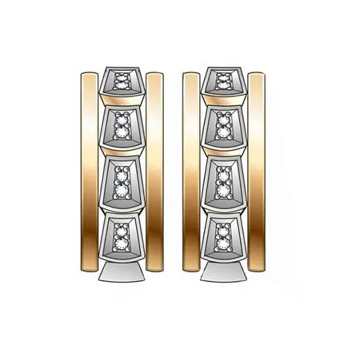 Серьги с английским замком из белого золота