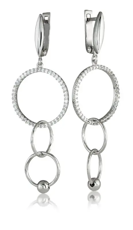 Серьги подвесные из серебра