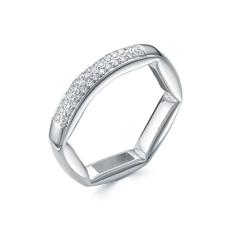 Кольцо декоративное из белого золота