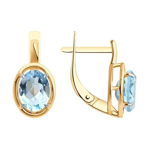 Серьги с английским замком из красного золота