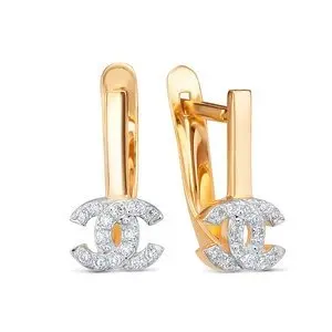 Серьги с английским замком из красного золота