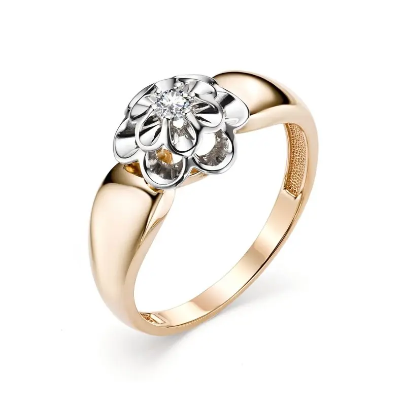 Кольцо декоративное из комбинированного золота