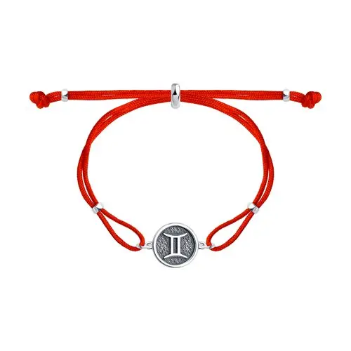 Браслет шнурок из серебра