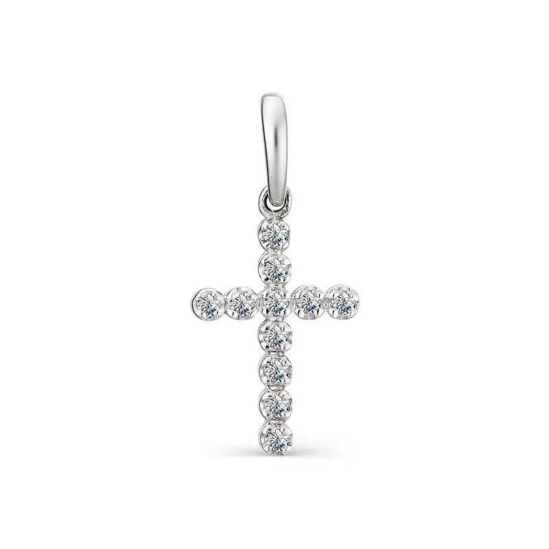 Подвеска декоративный крест из серебра