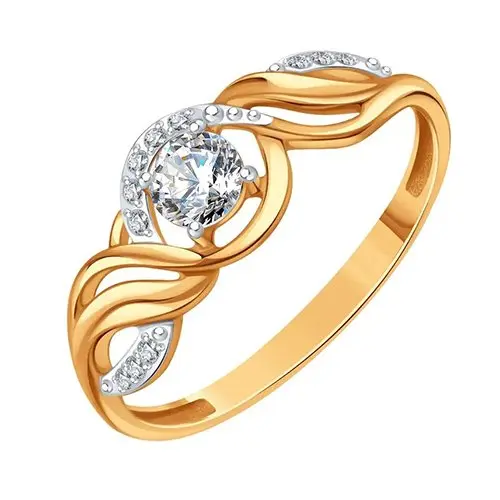 Кольцо декоративное из комбинированного золота