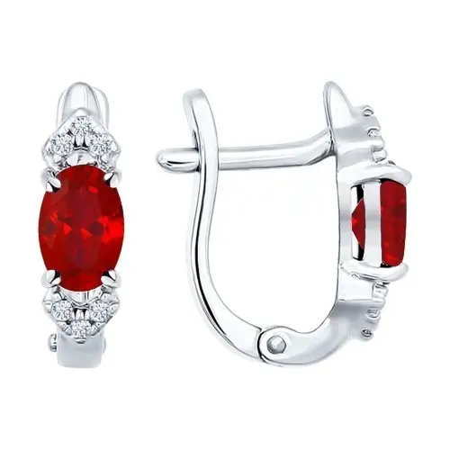 Серьги с английским замком из серебра
