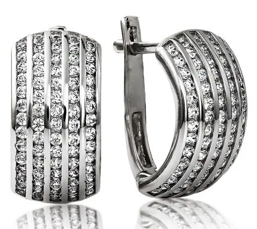 Серьги с английским замком из серебра