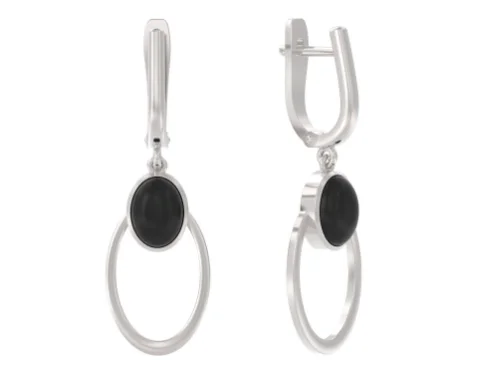 Серьги подвесные из серебра