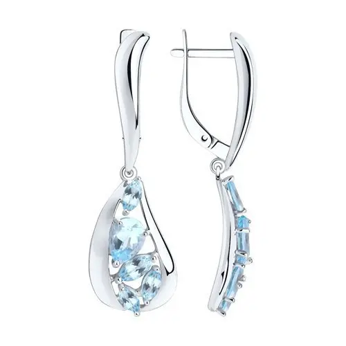 Серьги подвесные из серебра