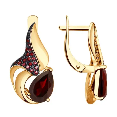 Серьги с английским замком из красного золота