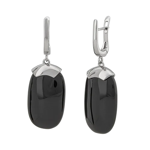 Серьги подвесные из серебра