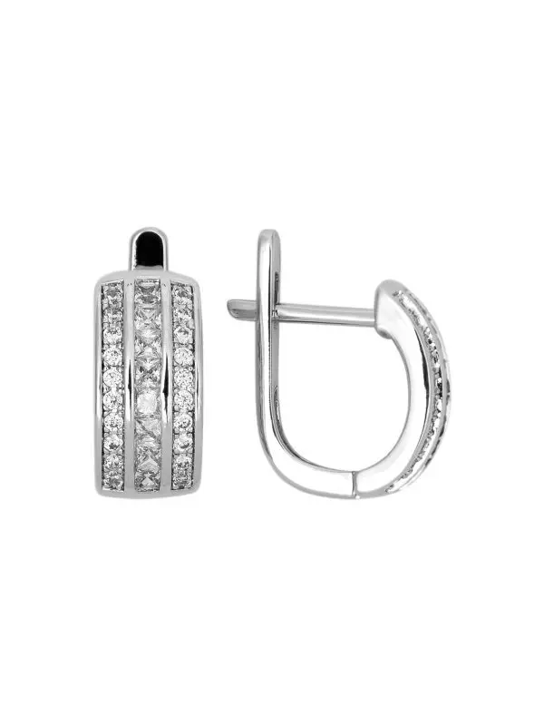 Серьги с английским замком из серебра