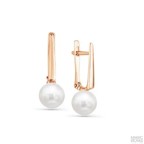 Серьги с английским замком из красного золота