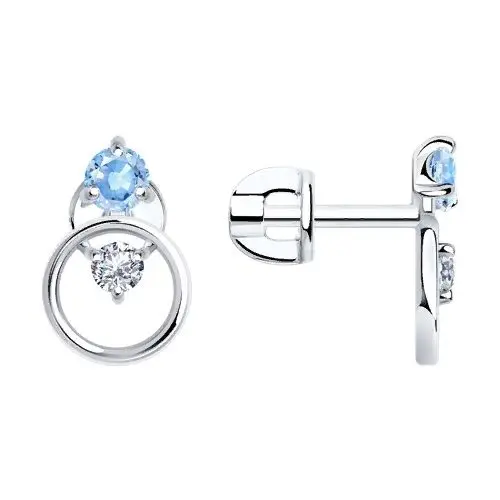 Серьги пуссеты из серебра