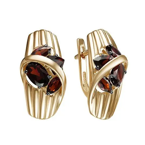 Серьги с английским замком из красного золота