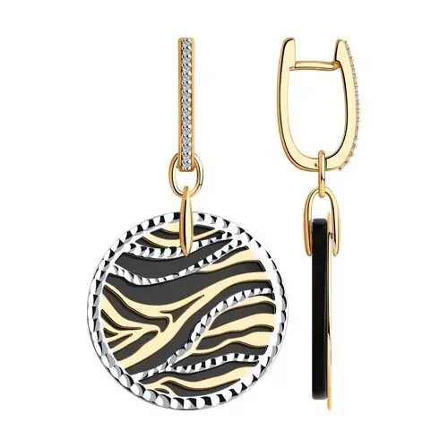 Серьги подвесные из позолоты