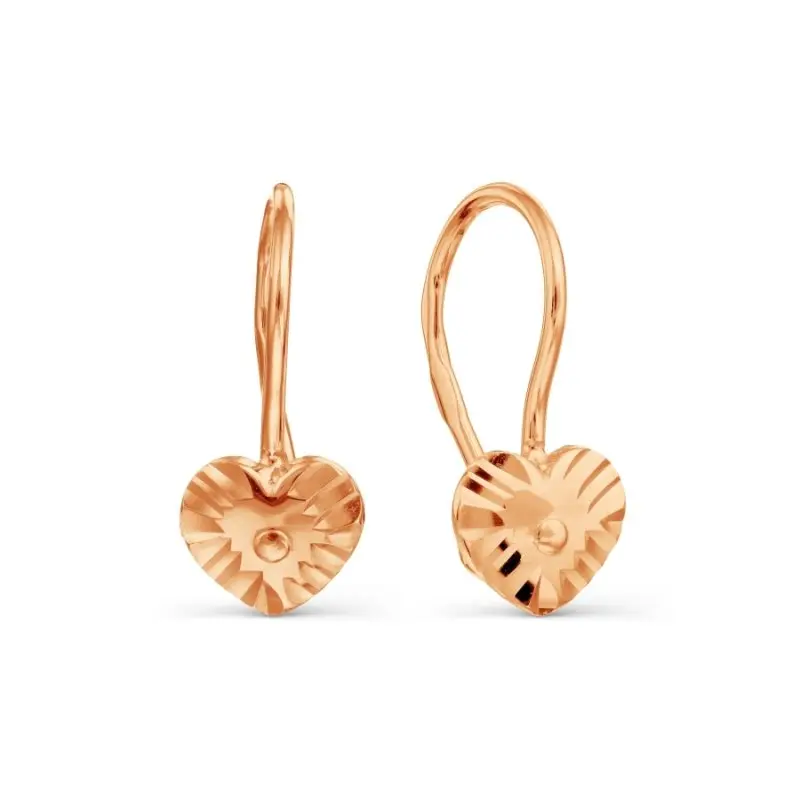Серьги детские из красного золота