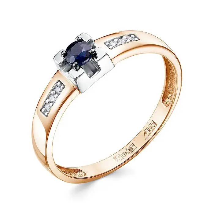 Кольцо декоративное из комбинированного золота