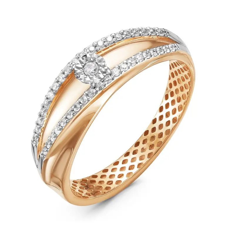 Кольцо декоративное из красного золота