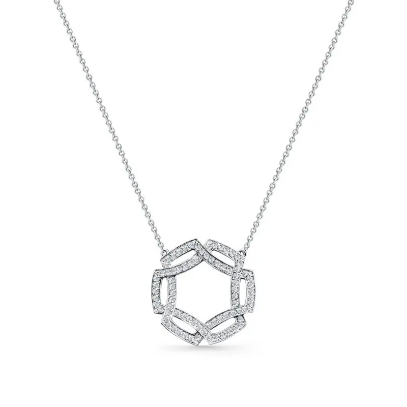 Цепь колье из белого золота