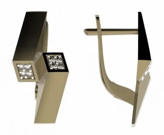 Серьги с английским замком из красного золота