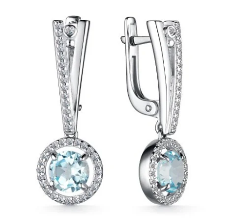 Серьги подвесные из серебра