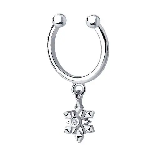 Серьги каффы из серебра