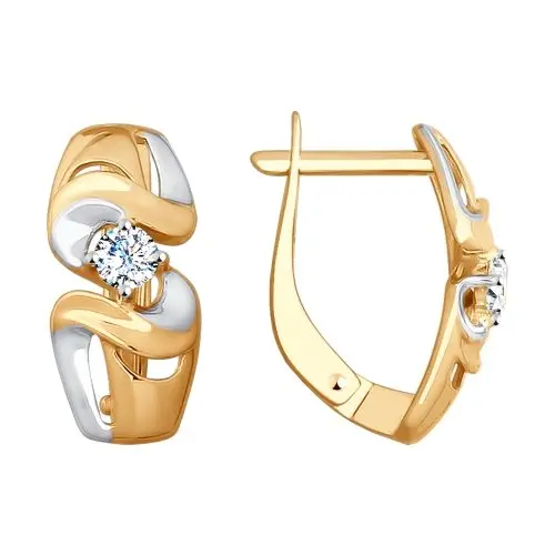 Серьги с английским замком из красного золота