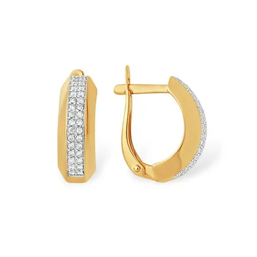 Серьги с английским замком из красного золота