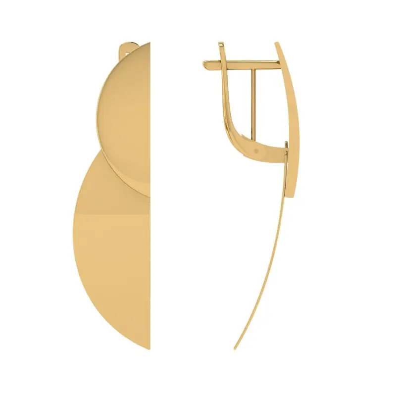 Серьги с английским замком из красного золота