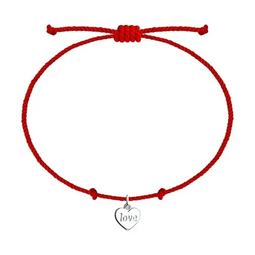 Браслет шнурок из серебра