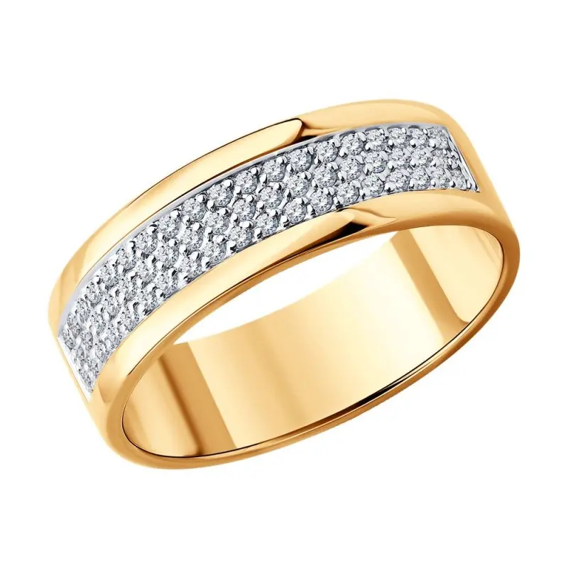 Кольцо декоративное из комбинированного золота