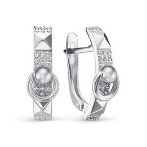 Серьги с английским замком из серебра