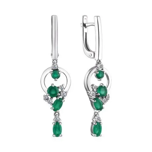 Серьги подвесные из серебра