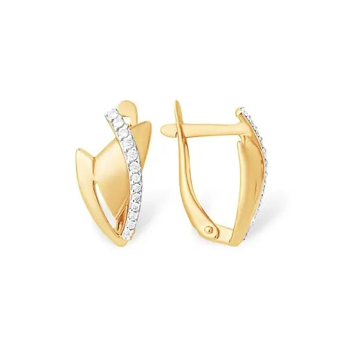 Серьги с английским замком из красного золота