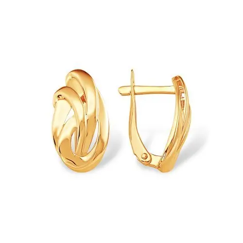 Серьги с английским замком из красного золота