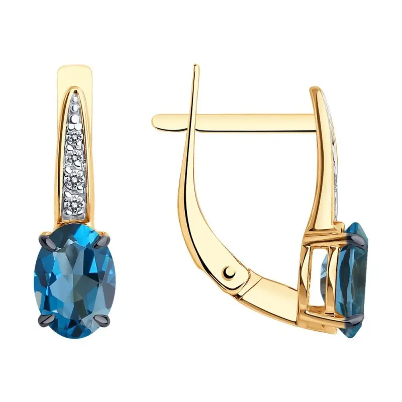 Серьги с английским замком из красного золота