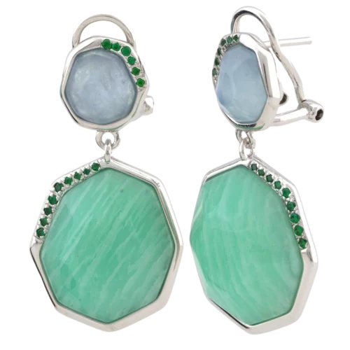 Серьги подвесные из серебра