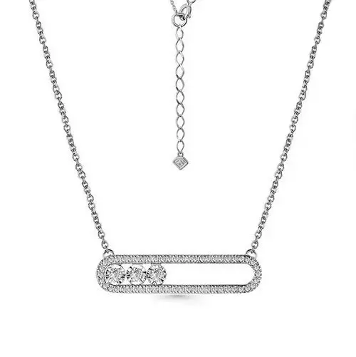 Цепь колье из белого золота