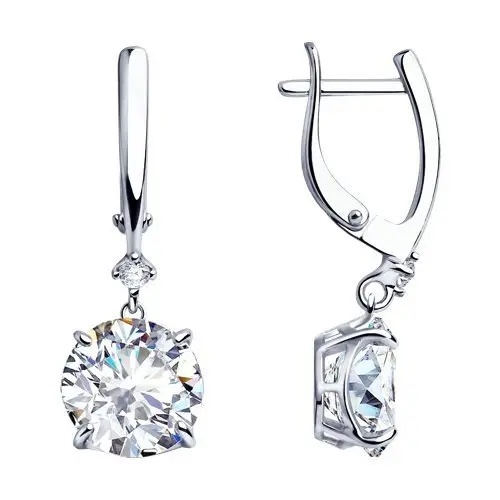 Серьги подвесные из серебра